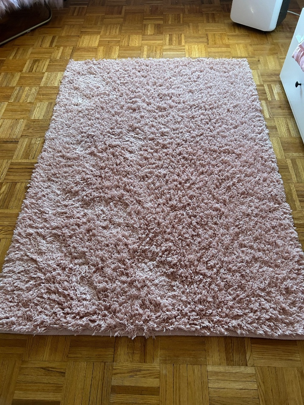 Bouclair Rose Pink Shaggy Area Rug